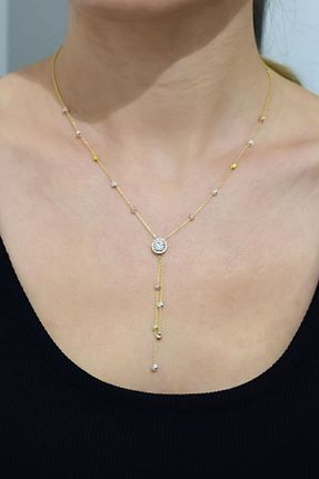 گردنبند نقره طلائی زنانه 925 عیار Papatya Silver - کد 211282092