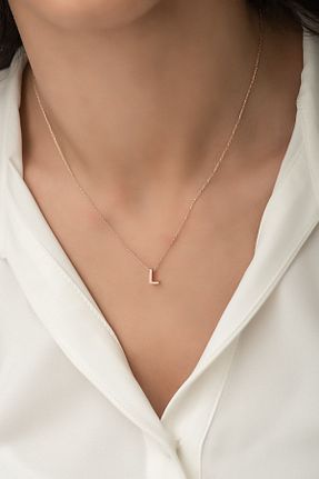 گردنبند نقره طلائی زنانه 925 عیار Papatya Silver - کد 32120552