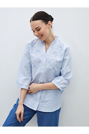 بلوز آبی زنانه پلی استر LC Waikiki - کد 904815728