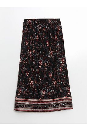 دامن مشکی زنانه طرح دار LC Waikiki - کد 921099215