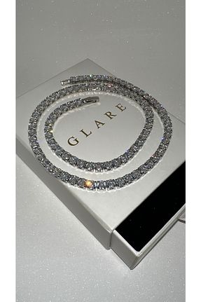 گردنبند استیل ( فولاد ) طوسی زنانه استیل ضد زنگ GLARE JEWELRY - کد 904829900