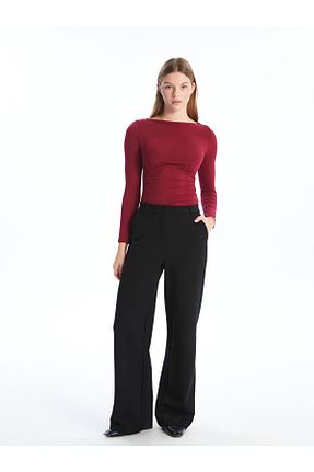 شلوار مشکی زنانه الاستین LC Waikiki - کد 904831851