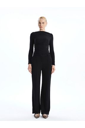 شلوار مشکی زنانه الاستین LC Waikiki - کد 904830946