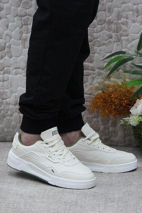 کفش اسنیکر طلائی مردانه بند دار GÜLERSHOES - کد 904830906