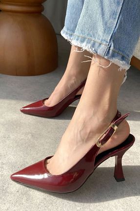 کفش مجلسی زرشکی زنانه پاشنه نازک İA İLERİADIM - کد 904817548