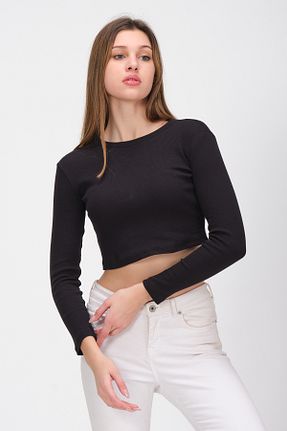 بلوز مشکی زنانه ساده PUNKY CAT - کد 904086387