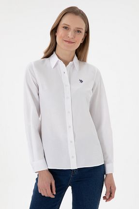 پیراهن سفید زنانه یقه پیراهنی U.S. Polo Assn. - کد 905066889