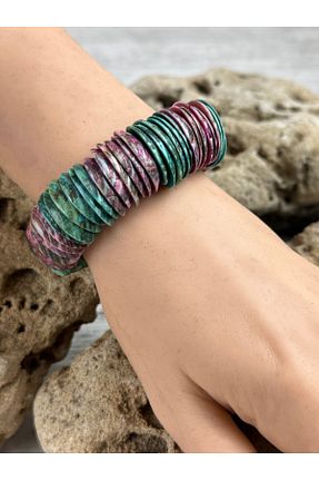 دستبند جواهر سبز زنانه سنگ طبیعی SEDEF TAKI - کد 905064294