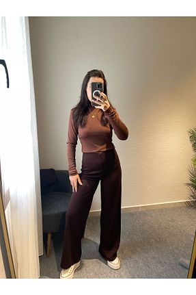شلوار کرمگن قهوه ای زنانه اسلیم Location - کد 904854858