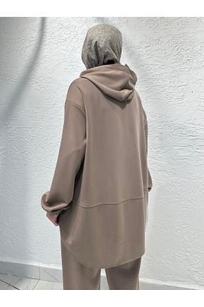 ست بالاتنه و پائین تنه حجاب قهوه ای Asimetrik İkoll - کد 906437248