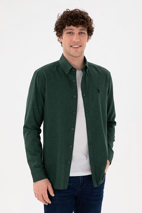پیراهن سبز مردانه یقه پیراهنی U.S. Polo Assn. - کد 859907319