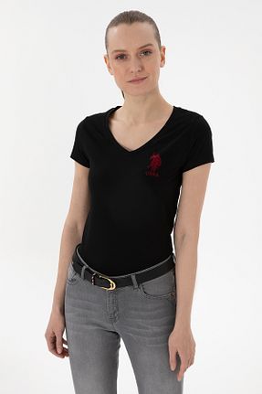 تیشرت مشکی زنانه Fitted U.S. Polo Assn. - کد 904898776