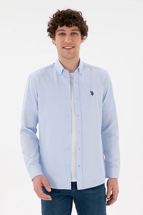 پیراهن آبی مردانه یقه پیراهنی U.S. Polo Assn. - کد 866218635