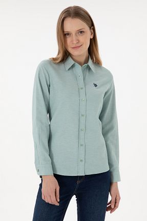 پیراهن سبز زنانه یقه پیراهنی U.S. Polo Assn. - کد 862432476