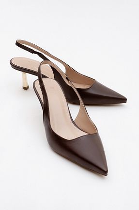 کفش استایلیتو قهوه ای پاشنه نازک luvishoes - کد 813337884