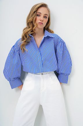 پیراهن سرمه ای زنانه اورسایز Trend Alaçatı Stili - کد 903472211