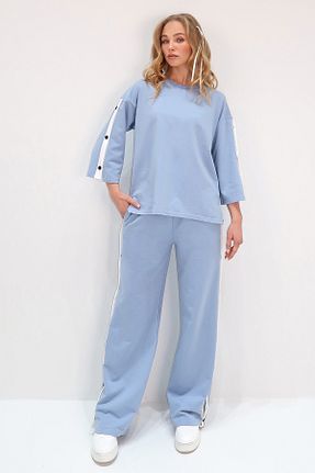 ست گرمکن آبی زنانه پاچه گشاد Trend Alaçatı Stili - کد 891517741