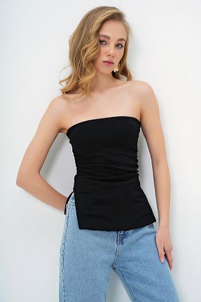بلوز مشکی زنانه ساده Trend Alaçatı Stili - کد 903022401