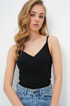 بلوز مشکی زنانه ساده Trend Alaçatı Stili - کد 903022333