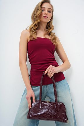 کیف دوشی زرشکی زنانه Trend Alaçatı Stili - کد 903022326