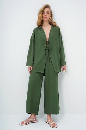 ست بالاتنه و پائین تنه قهوه ای زنانه بافتنی Trend Alaçatı Stili - کد 903472147