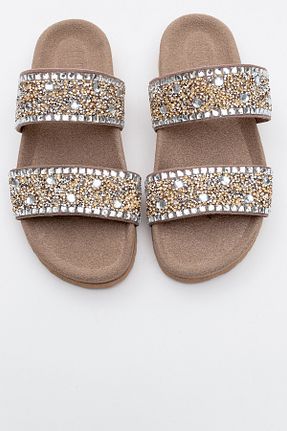 دمپائی قهوه ای زنانه چرم مصنوعی luvishoes - کد 818397075