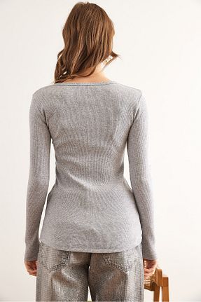 بلوز طوسی زنانه ساده Olalook - کد 31116275