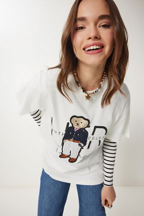 تیشرت نباتی زنانه رگولار Happiness İstanbul - کد 904416074