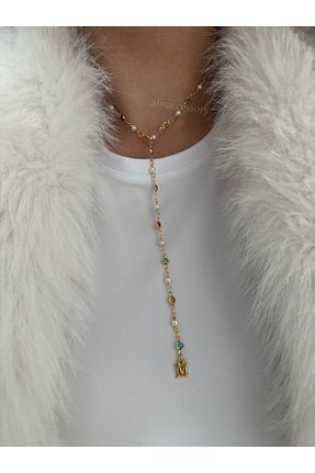 گردنبند استیل ( فولاد ) طلائی زنانه فلزی Alis Accessory - کد 887476534