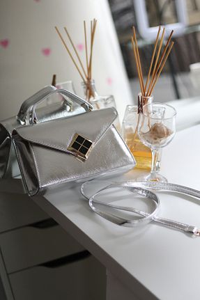 کیف مجلسی طوسی زنانه چرم مصنوعی Moom Bag - کد 903028356
