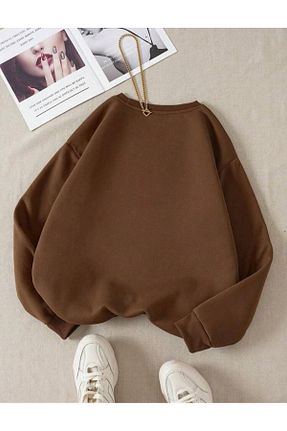 سوئیشرت قهوه ای زنانه چاپی RPT MODA - کد 902966874