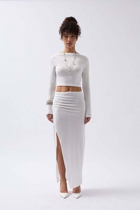 دامن سفید زنانه پلی استر Maxi modena - کد 902966745