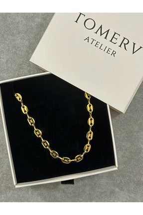 گردنبند جواهر زرد زنانه برنجی TOMERV ATELIER - کد 902966515
