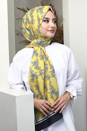 شال زرد زنانه پنبه ای AFVENTE - کد 839640845