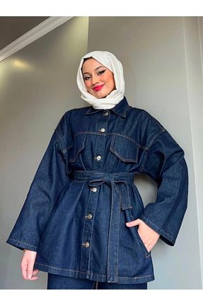 کت حجاب سرمه ای زنانه گشاد Özyürek Butik - کد 902960747