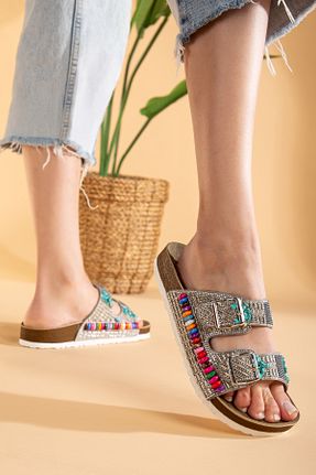 دمپائی متالیک زنانه چرم مصنوعی Polomia Comfort - کد 902960864