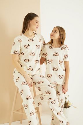 ست لباس راحتی نباتی زنانه طرح دار Siyah İnci - کد 902978911