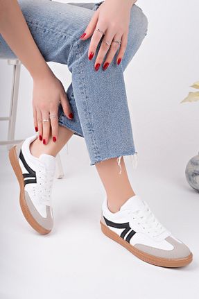 کفش اسنیکر سفید زنانه بند دار pasyone - کد 902971889