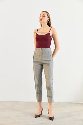 شلوار طوسی زنانه مخلوط پلی استر Qutu Butik - کد 809795572