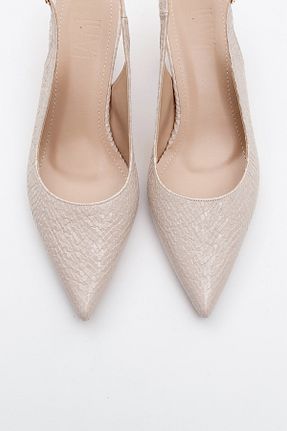 کفش پاشنه بلند کلاسیک بژ زنانه چرم مصنوعی luvishoes - کد 903006857