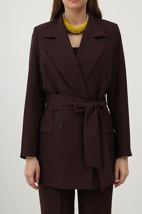 ست بالاتنه و پائین تنه قهوه ای زنانه بافتنی MAXMU - کد 903004856
