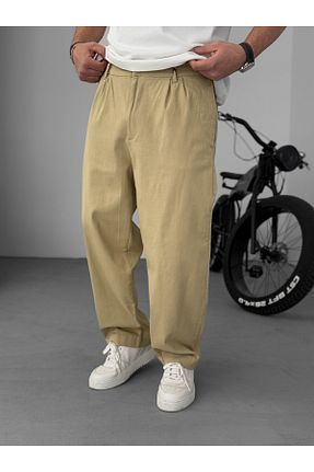 شلوار بژ مردانه فاق نرمال BYBASICMAN - کد 903003119
