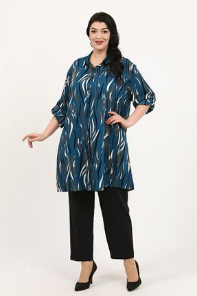 تونیک سایز بزرگ سرمه ای زنانه بافتنی By Alba Collection - کد 903014721