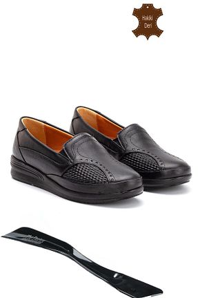 کفش کژوال مشکی زنانه چرم خالص The Dortex Shoes - کد 760136142