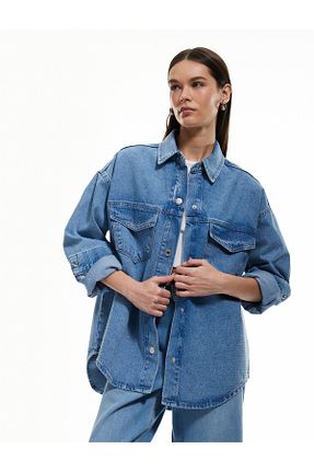 کت آبی زنانه لانگ فیت Koton - کد 925079945