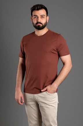 تیشرت زرشکی مردانه اسلیم فیت ZEKİ ÖZER - کد 903026358