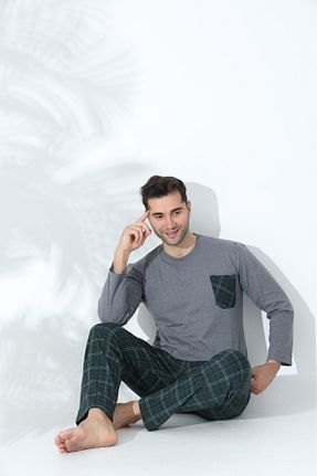 ست لباس راحتی طوسی مردانه ساده Sude HOMEWEAR - کد 903026529
