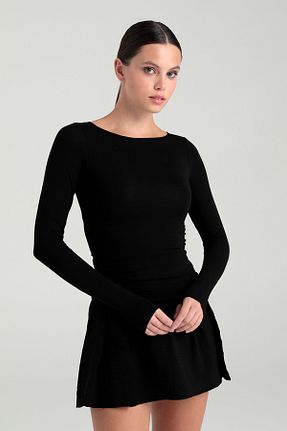 بلوز مشکی زنانه ساده SHEISMONO - کد 903041207