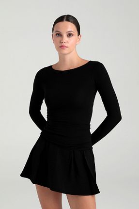 بلوز مشکی زنانه ساده SHEISMONO - کد 903041207
