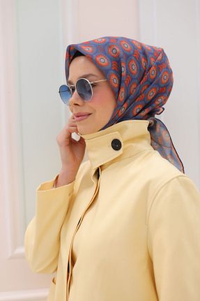 روسری آبی پنبه ای Silk Home - کد 903043298